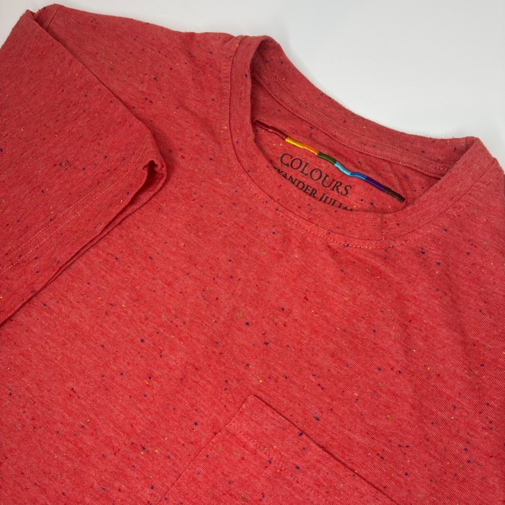 Colours Alexander Julian Mens Red Rainbow Nep Pocket T-Shirt Size M AJNAP-2CR-SM